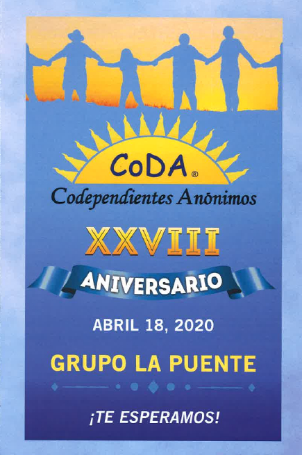 CoDA - Codependientes Anonimos - XXVII Aniversario - Abril 18, 2020, Grupo La Puente, Te Esperamos